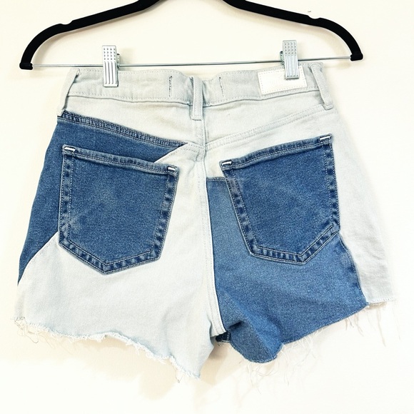 Hollister Ultra High Rise Mom Shorts Denim Patchwork Size 26 - Picture 7 of 8